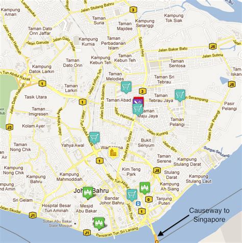 johor bahru city square map.